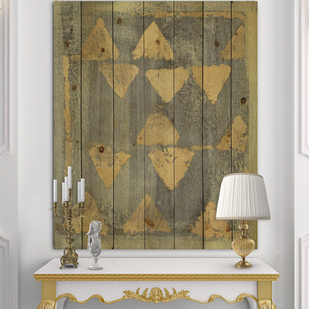 Glam Metallic Form I - Modern & Transitional Print on Natural Pine Wood