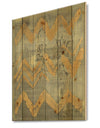 Glam Metallic Form III - Modern & Transitional Print on Natural Pine Wood