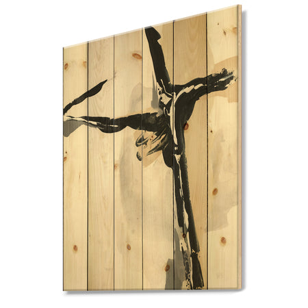 Creamy Tan Form I - Modern Glam Print on Natural Pine Wood