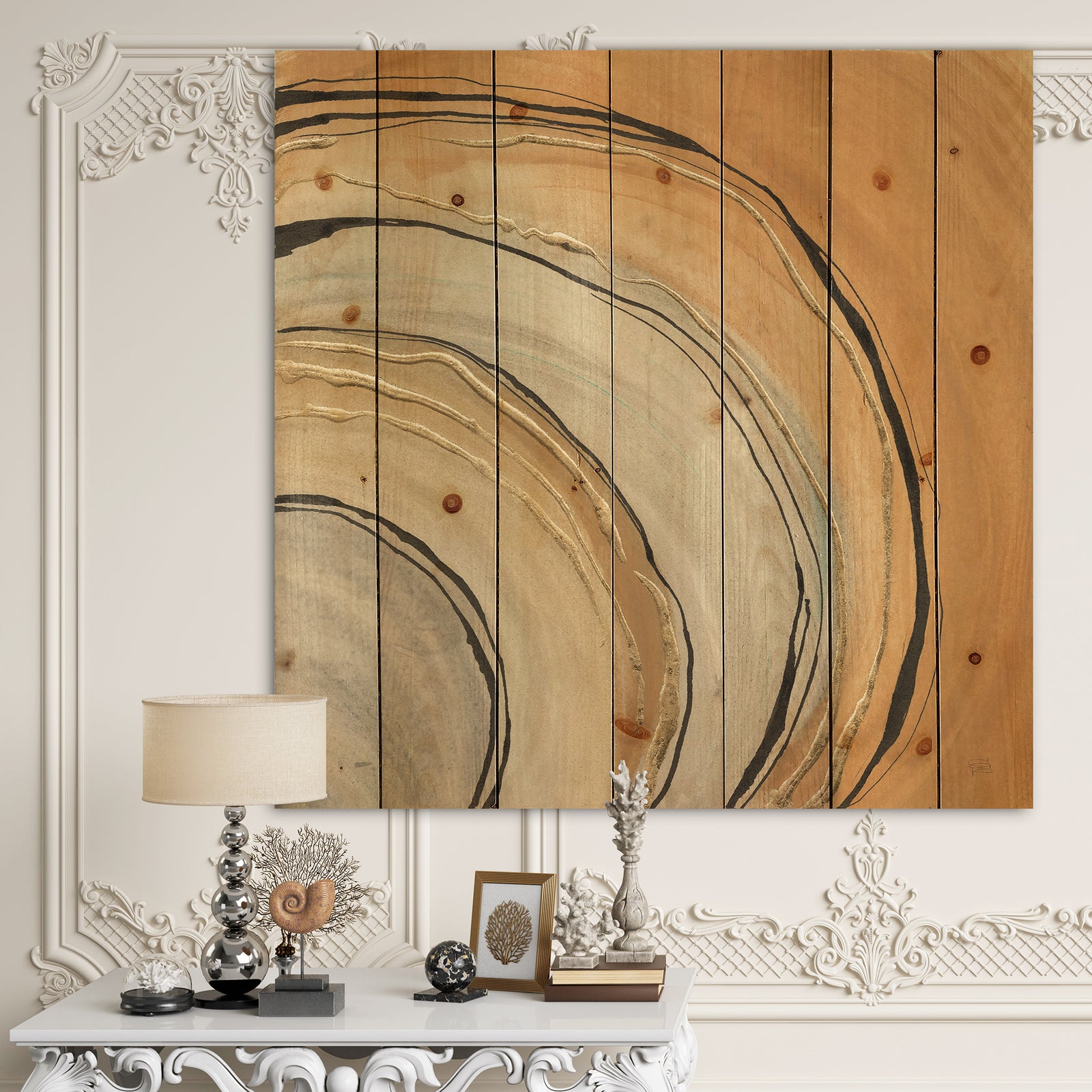 Glam Canion II - Modern & Contemporary Print on Natural Pine Wood