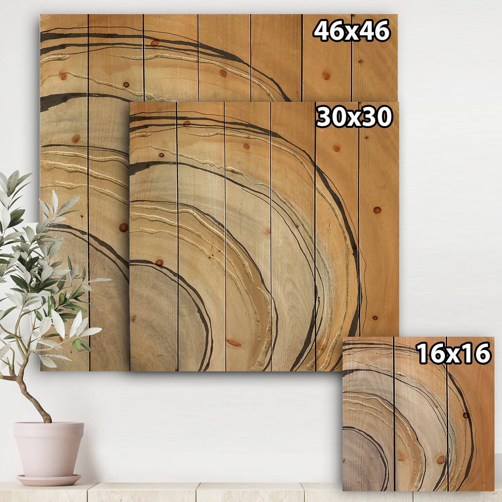 Glam Canion II - Modern & Contemporary Print on Natural Pine Wood
