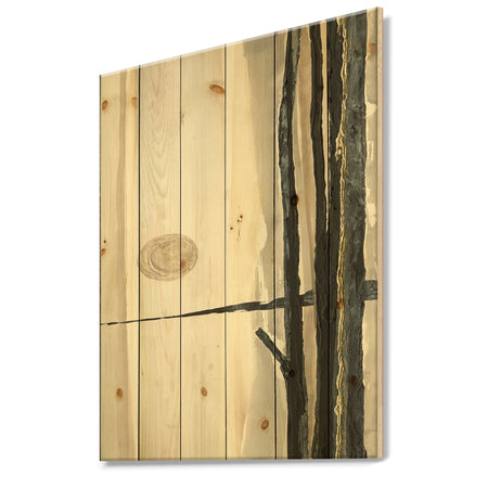 Forest Silhouette I - Modern Farmhouse Print on Natural Pine Wood