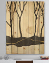 Forest Silhouette III - Modern Farmhouse Print on Natural Pine Wood