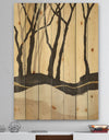 Forest Silhouette IV - Modern Farmhouse Print on Natural Pine Wood