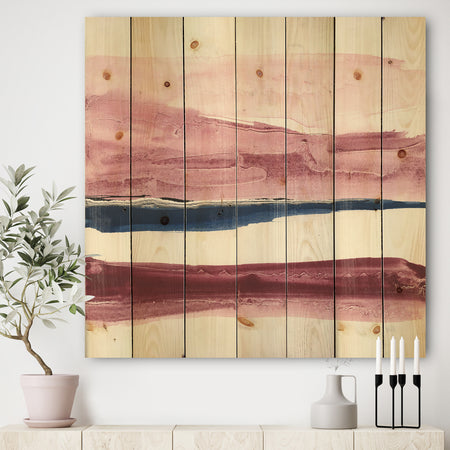 Patch of Dirty Pink II - Shabby Chic Print on Natural Pine Wood