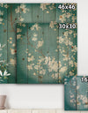 Blue Cherry Blossoms I - Cabin & Lodge Print on Natural Pine Wood