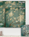 Blue Cherry Blossoms II - Cabin & Lodge Print on Natural Pine Wood