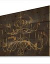 Glam Gold Chandelier - Modern Glam Print on Natural Pine Wood