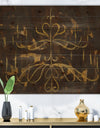 Glam Gold Chandelier - Modern Glam Print on Natural Pine Wood