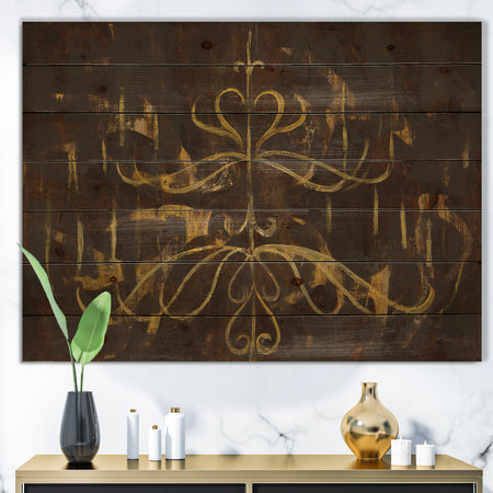 Glam Gold Chandelier - Modern Glam Print on Natural Pine Wood