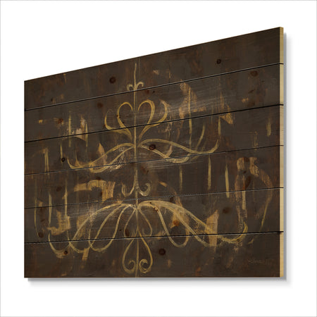 Glam Gold Chandelier - Modern Glam Print on Natural Pine Wood