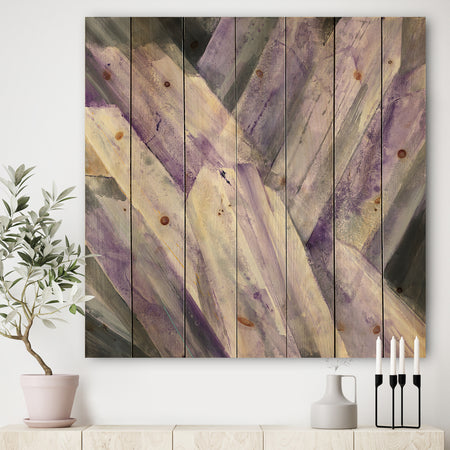 Geometric Purple Glacier - Modern Farmhouse Print on Natural Pine Wood