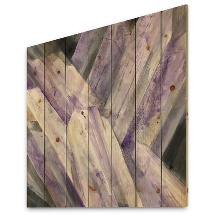 Geometric Purple Glacier - Modern Farmhouse Print on Natural Pine Wood