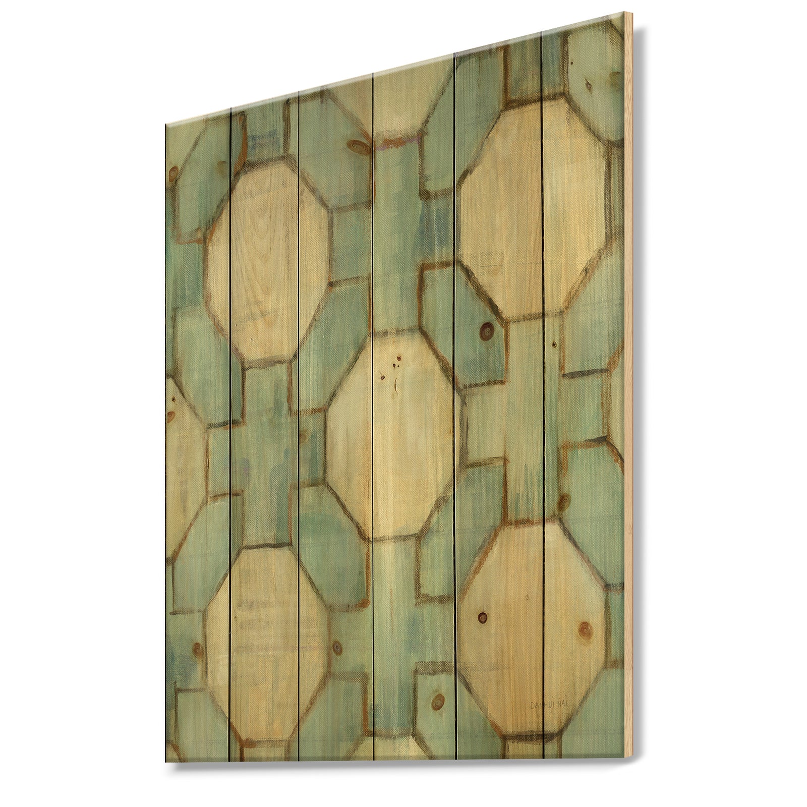 Geometric Title Element - Modern & Contemporary Print on Natural Pine Wood