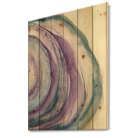 Watercolor Geode I - Farmhouse Print on Natural Pine Wood