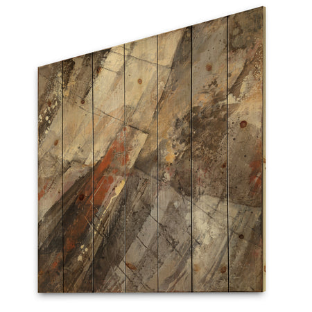 Fire and Ice Minerals III - Farmhouse Print on Natural Pine Wood