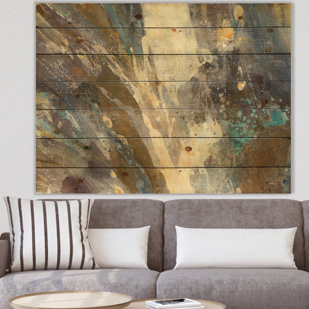 Fire and Ice Minerals IV - Farmhouse Print on Natural Pine Wood