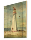 Nautical Lighthouse III - Nautical & Beach Print on Natural Pine Wood