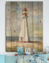 Nautical Lighthouse III - Nautical & Beach Print on Natural Pine Wood