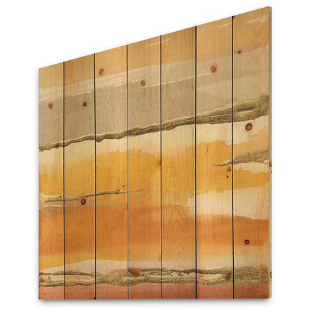 Gilded Amber II - Modern & Contemporary Print on Natural Pine Wood