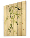 Simplist Bamboo Leaves I - Lake House Print on Natural Pine Wood