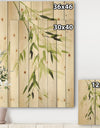 Simplist Bamboo Leaves I - Lake House Print on Natural Pine Wood