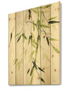 Simplist Bamboo Leaves II - Lake House Print on Natural Pine Wood