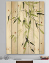 Simplist Bamboo Leaves II - Lake House Print on Natural Pine Wood