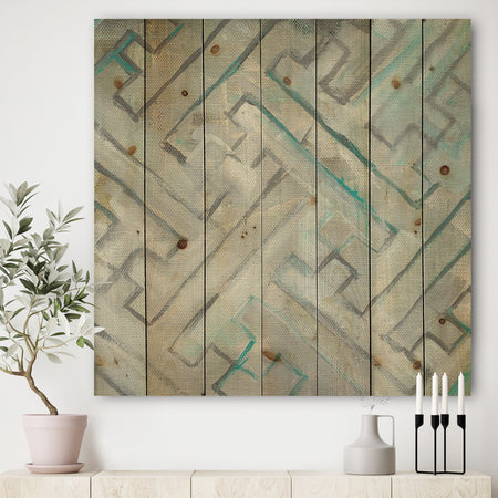Lost in Geometric Element - Modern & Contemporary Print on Natural Pine Wood