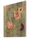 Peonies and Paisley - Cabin & Lodge Print on Natural Pine Wood
