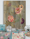 Peonies and Paisley - Cabin & Lodge Print on Natural Pine Wood