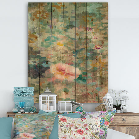 Porch & Den Flower Shower II - Print on Natural Pine Wood
