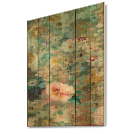 Porch & Den Flower Shower II - Print on Natural Pine Wood