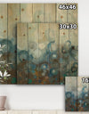 Blue and Bronze Dots on Glass I - Modern & Contemporary Print on Natural Pine Wood