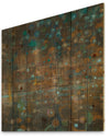 Blue and Bronze Dots on Glass III - Cabin & Lodge Print on Natural Pine Wood