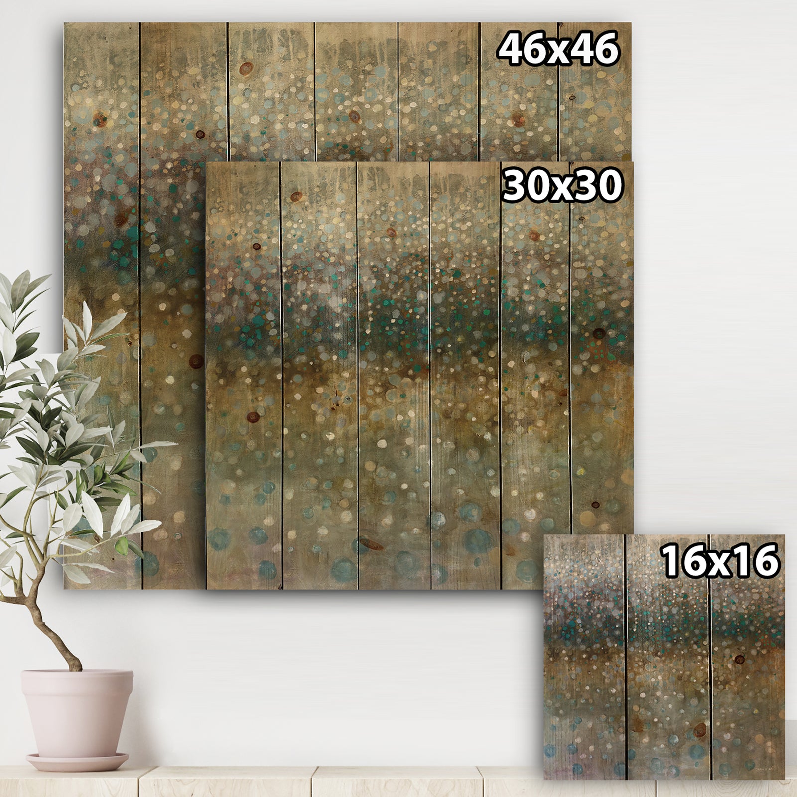 Brown Rain - Cabin & Lodge Print on Natural Pine Wood