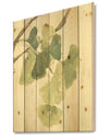 Watercolor Gingko Leaves I - Cabin & Lodge Print on Natural Pine Wood