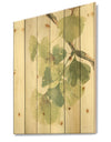 Watercolor Gingko Leaves II - Cabin & Lodge Print on Natural Pine Wood