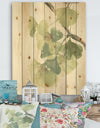 Watercolor Gingko Leaves II - Cabin & Lodge Print on Natural Pine Wood