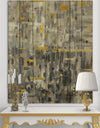 Glam Gold Reflection - Modern & Transitional Print on Natural Pine Wood