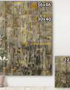 Glam Gold Reflection - Modern & Transitional Print on Natural Pine Wood