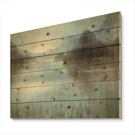 Vue from Lase House - Lake House Print on Natural Pine Wood