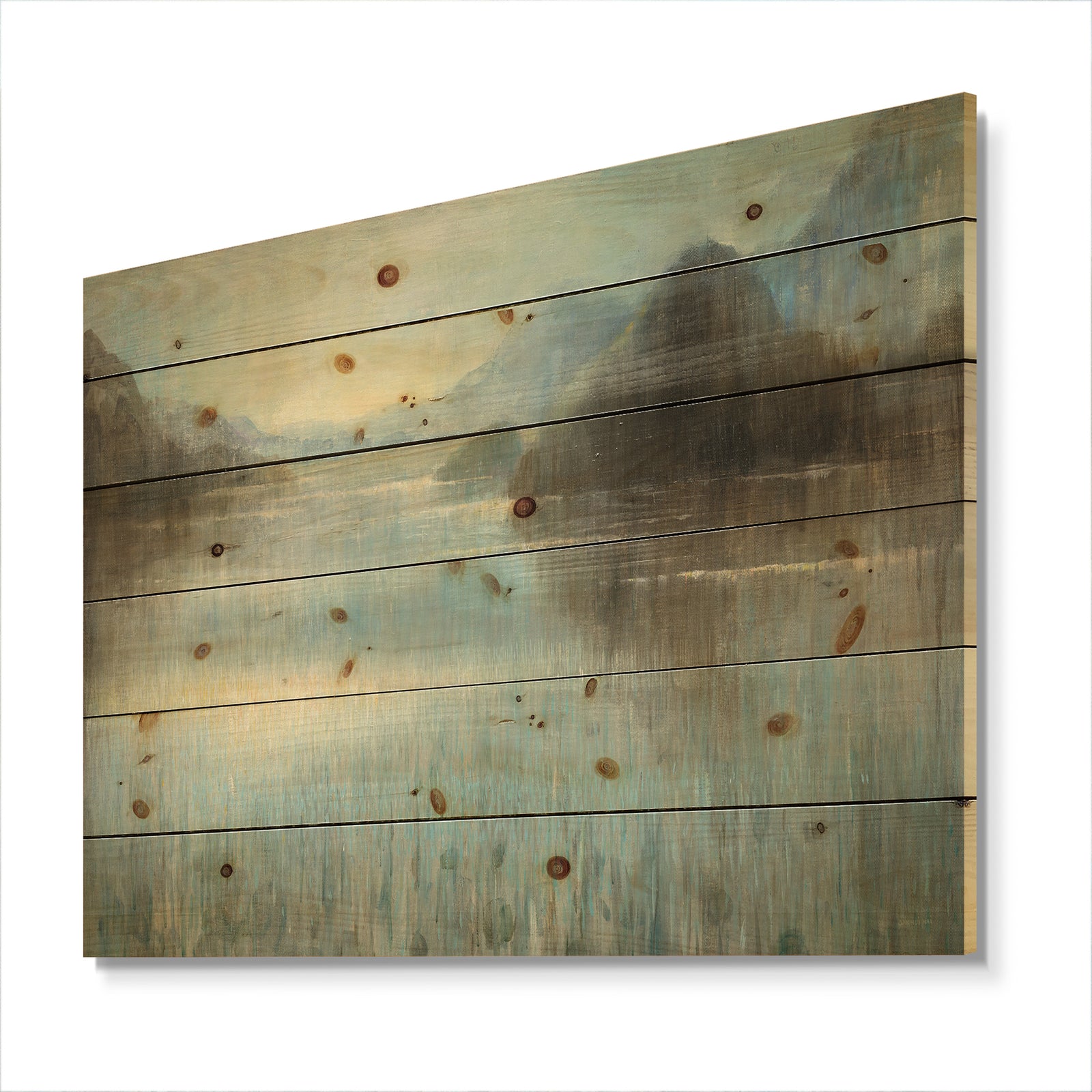Vue from Lase House - Lake House Print on Natural Pine Wood