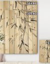 Simplist Bamboo Leaves V - Cabin & Lodge Print on Natural Pine Wood