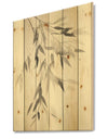 Simplist Bamboo Leaves IV - Cabin & Lodge Print on Natural Pine Wood