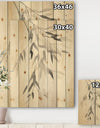 Simplist Bamboo Leaves IV - Cabin & Lodge Print on Natural Pine Wood