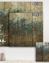 Blue and Bronze Dots - Modern & Contemporary Print on Natural Pine Wood