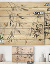 Bamboo Leaves II - Farmhouse Print on Natural Pine Wood