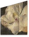 Vivid White Magnolia IV - Shabby Chic Print on Natural Pine Wood