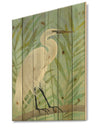 Heron by the Shore I - Modern Farmhouse Print on Natural Pine Wood